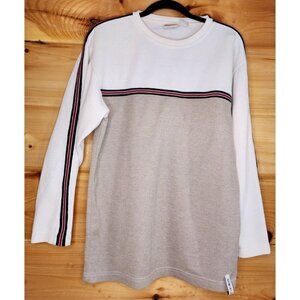 Vintage One Tough Brand Sweater Adult XLarge Tan OTB Y2K Skater Striped Preppy